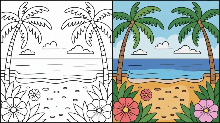 Beach Coloring Pages