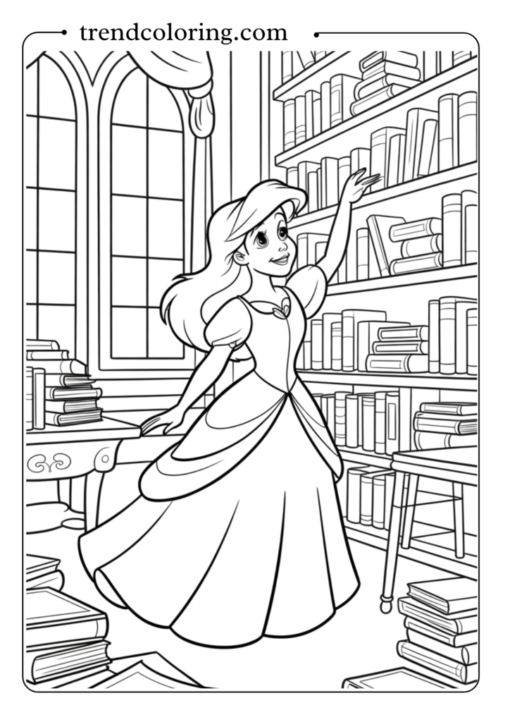 Ariel in Eric's Library