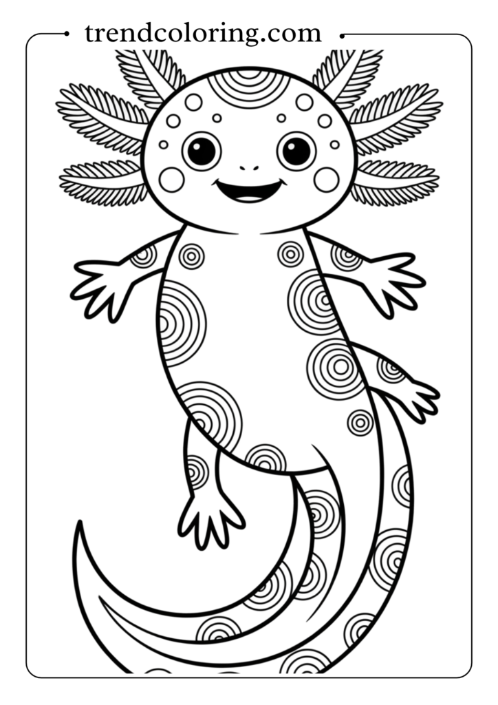 Axolotl with Rainbow Patterns