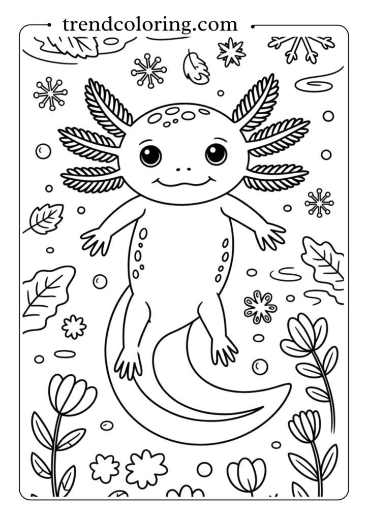 Axolotl with Seasonal Decorations