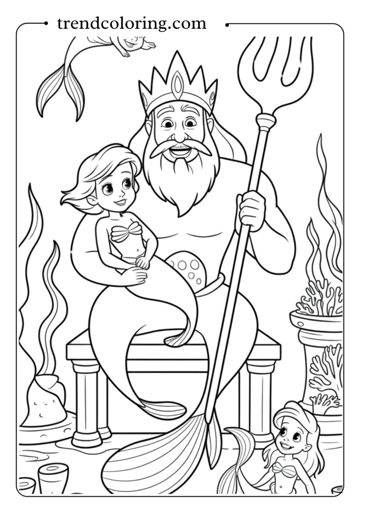 Baby Ariel with King Triton