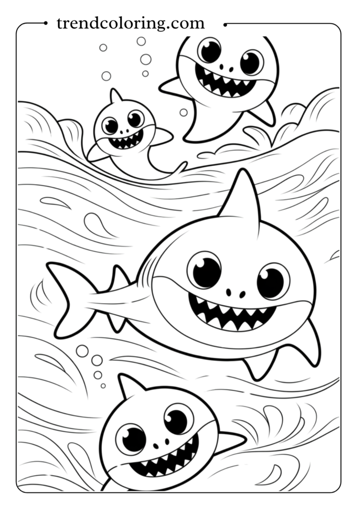 Baby Shark Family Swimming