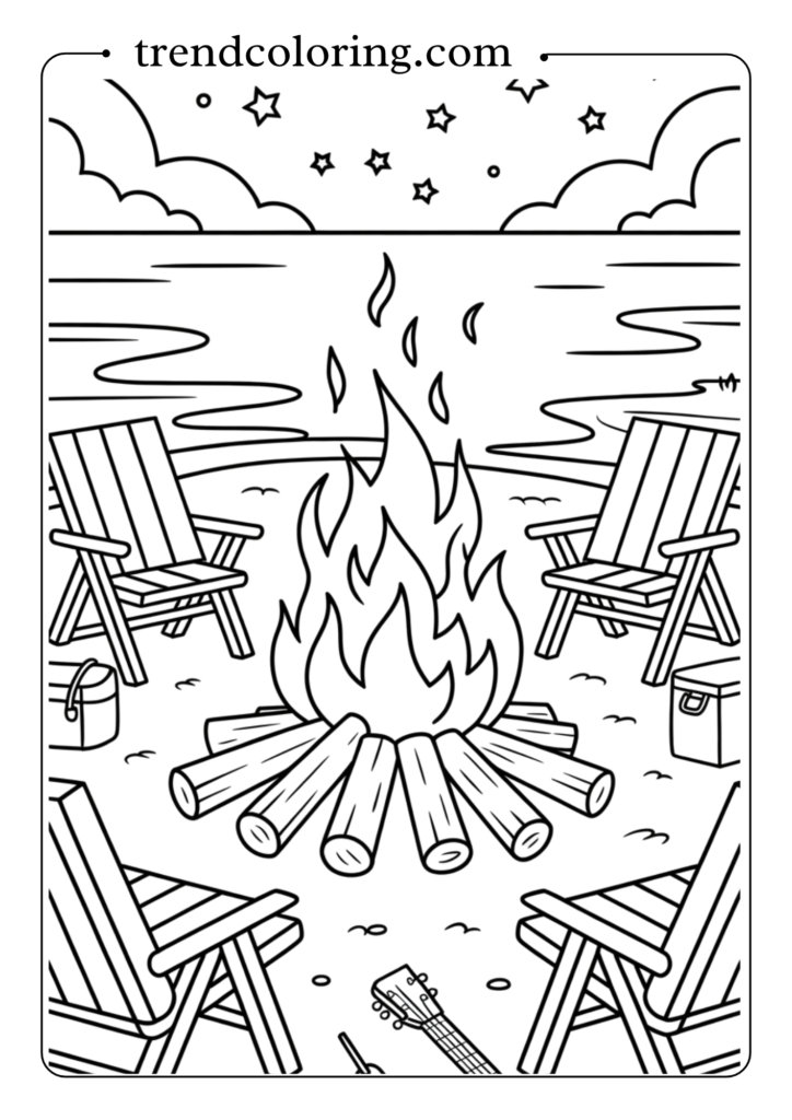 Beach Bonfire Gathering