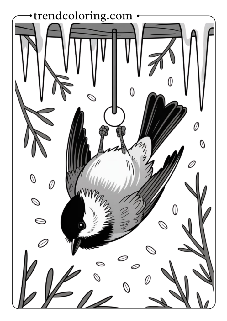 Chickadee Winter Scene