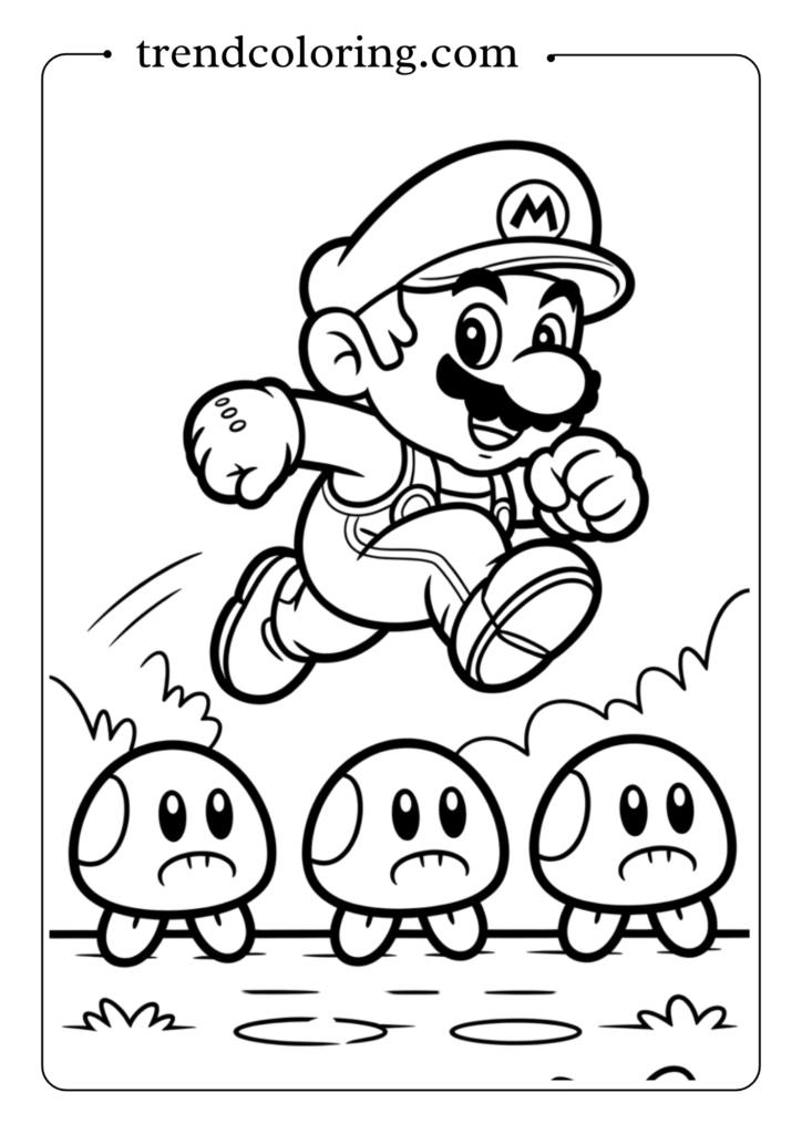 Mario Jumping Over Goombas
