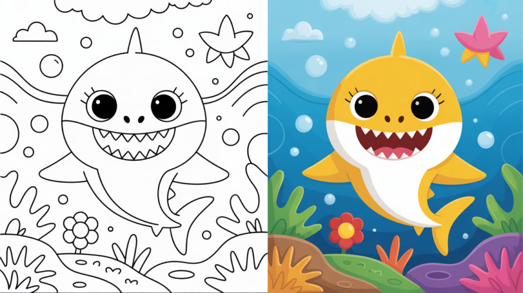 baby shark coloring pages