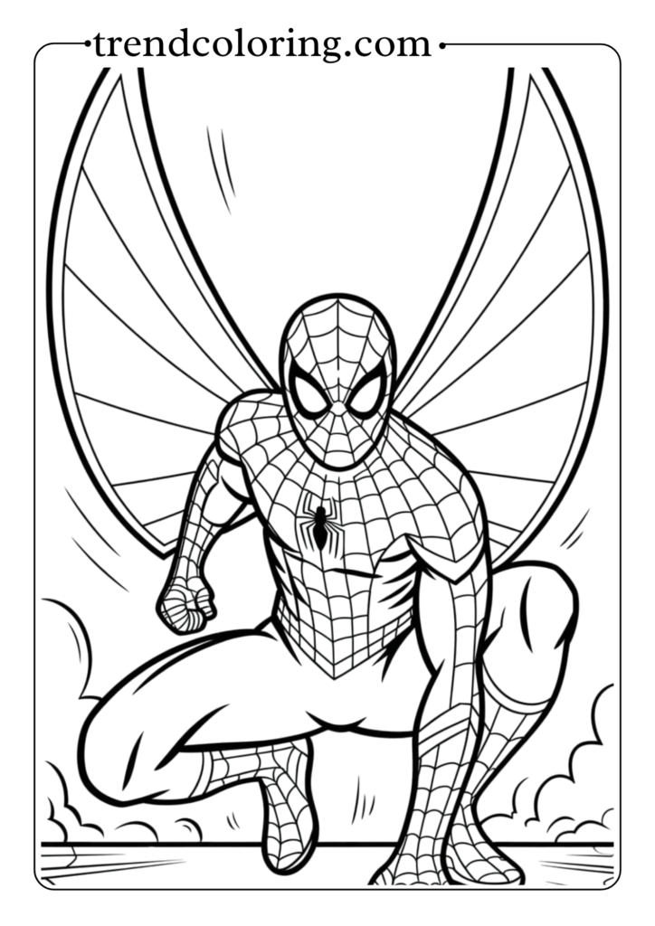 Spider-Man Landing Superhero Pose