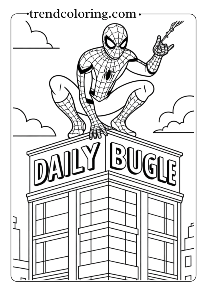 Spider-Man with Daily Bugle Building
