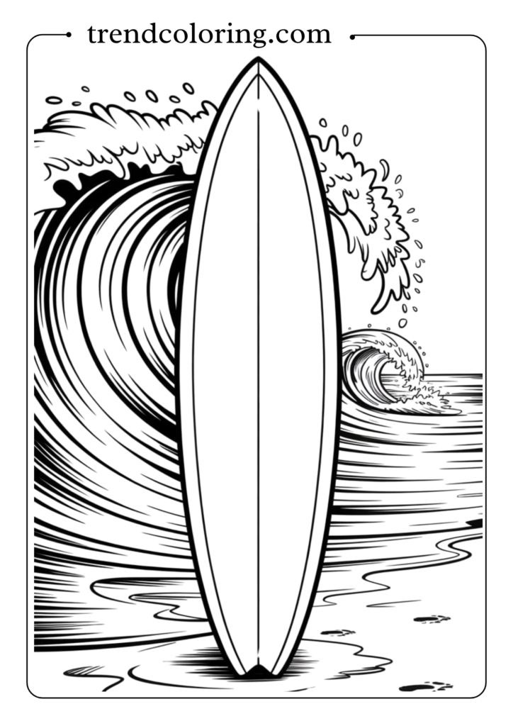 Surfboard and Wave Action