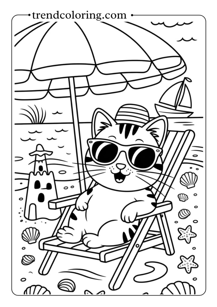 Beach Vacation Cat