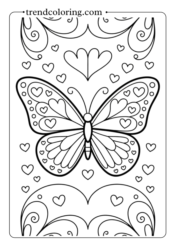 Butterfly with Heart Patterns