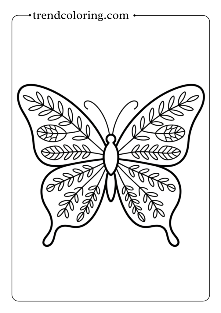 Butterfly with Leaf Patterns