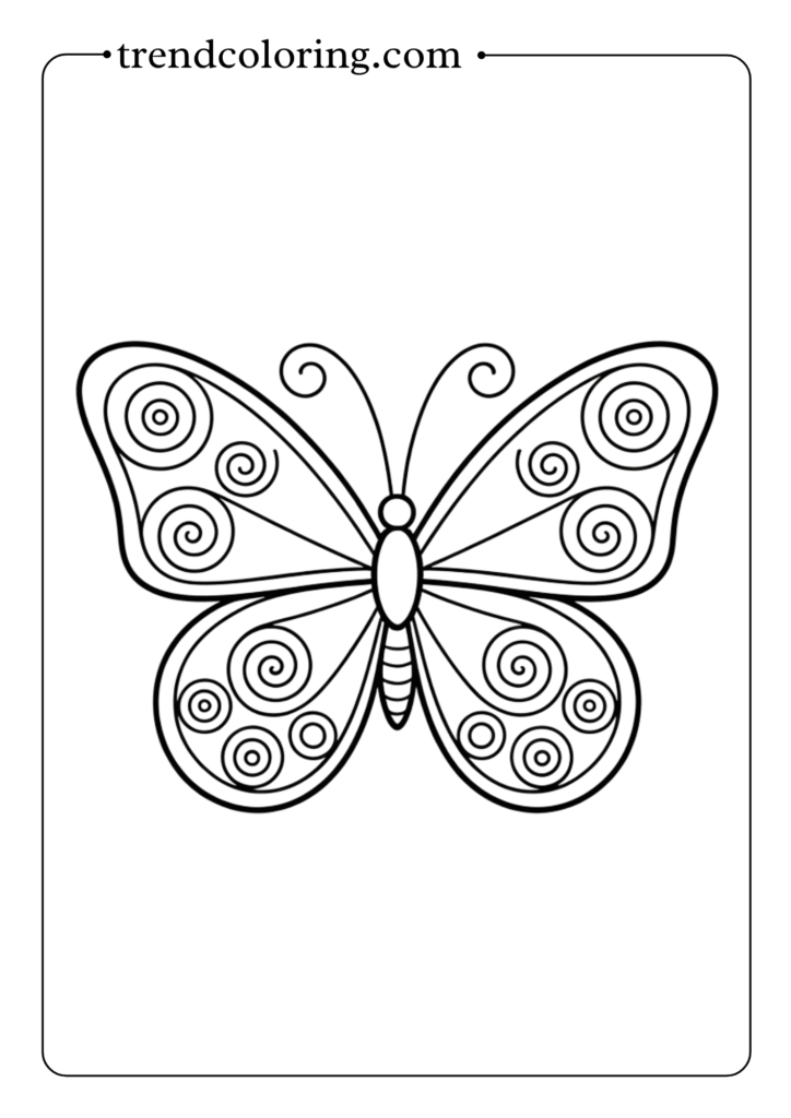 Butterfly with Spiral Patterns