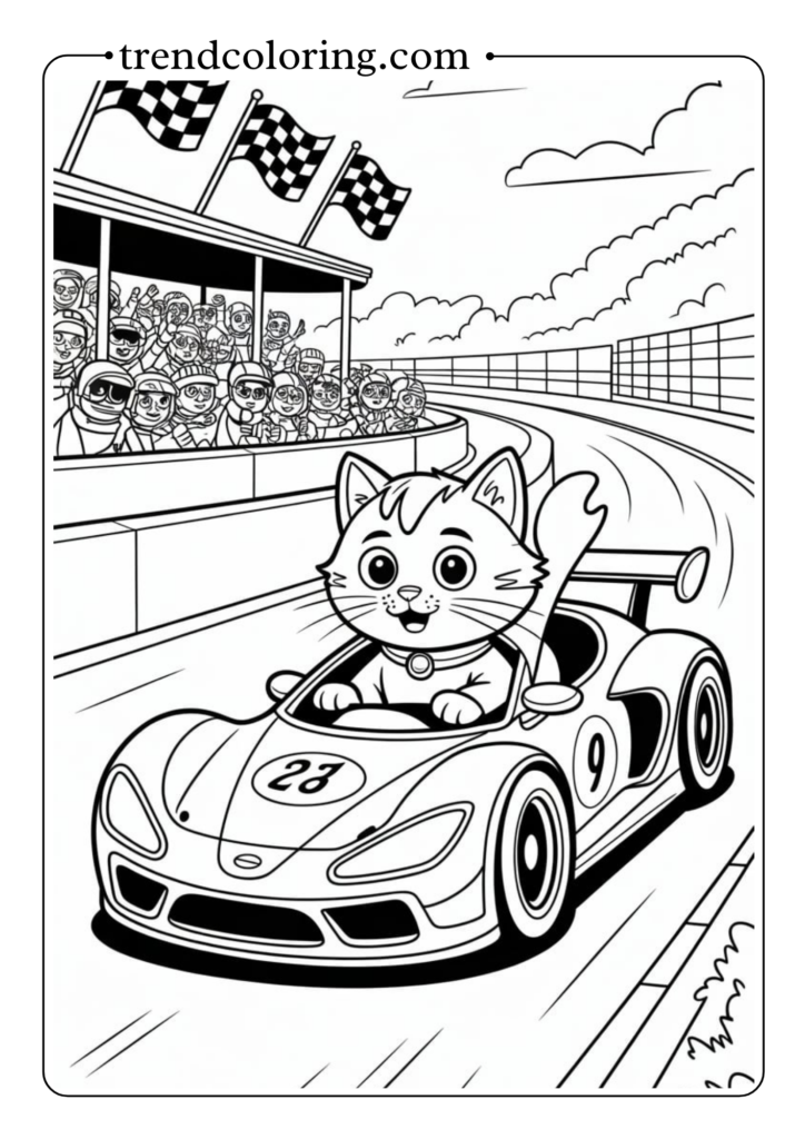 Race Car Driver Cat