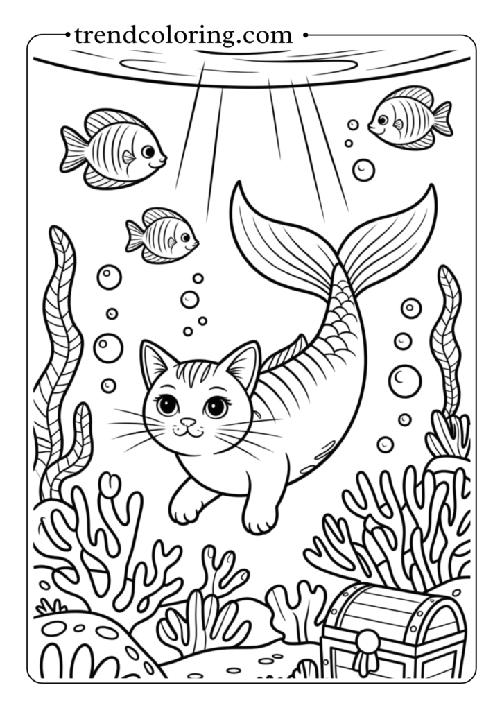 Underwater Mermaid Cat
